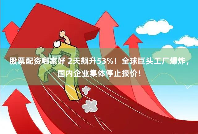 股票配资哪家好 2天飙升53%！全球巨头工厂爆炸，国内企业集体停止报价！