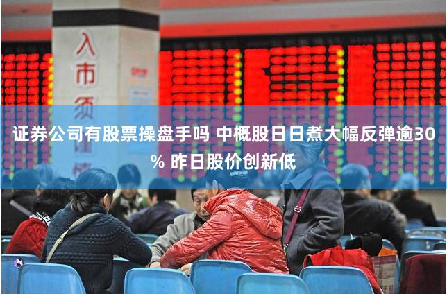 证券公司有股票操盘手吗 中概股日日煮大幅反弹逾30% 昨日股价创新低